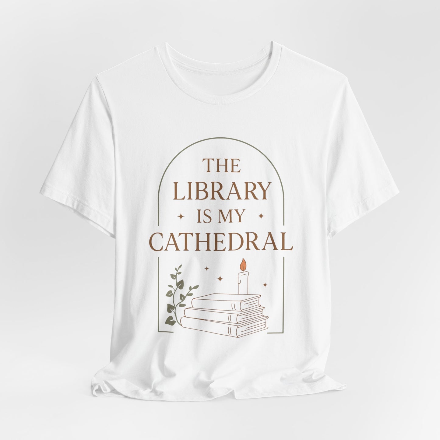 The Library Is My Cathedral T-Shirt | Dark Academia Aesthetic Tee | Book Lover Gift | Cozy Vintage Style