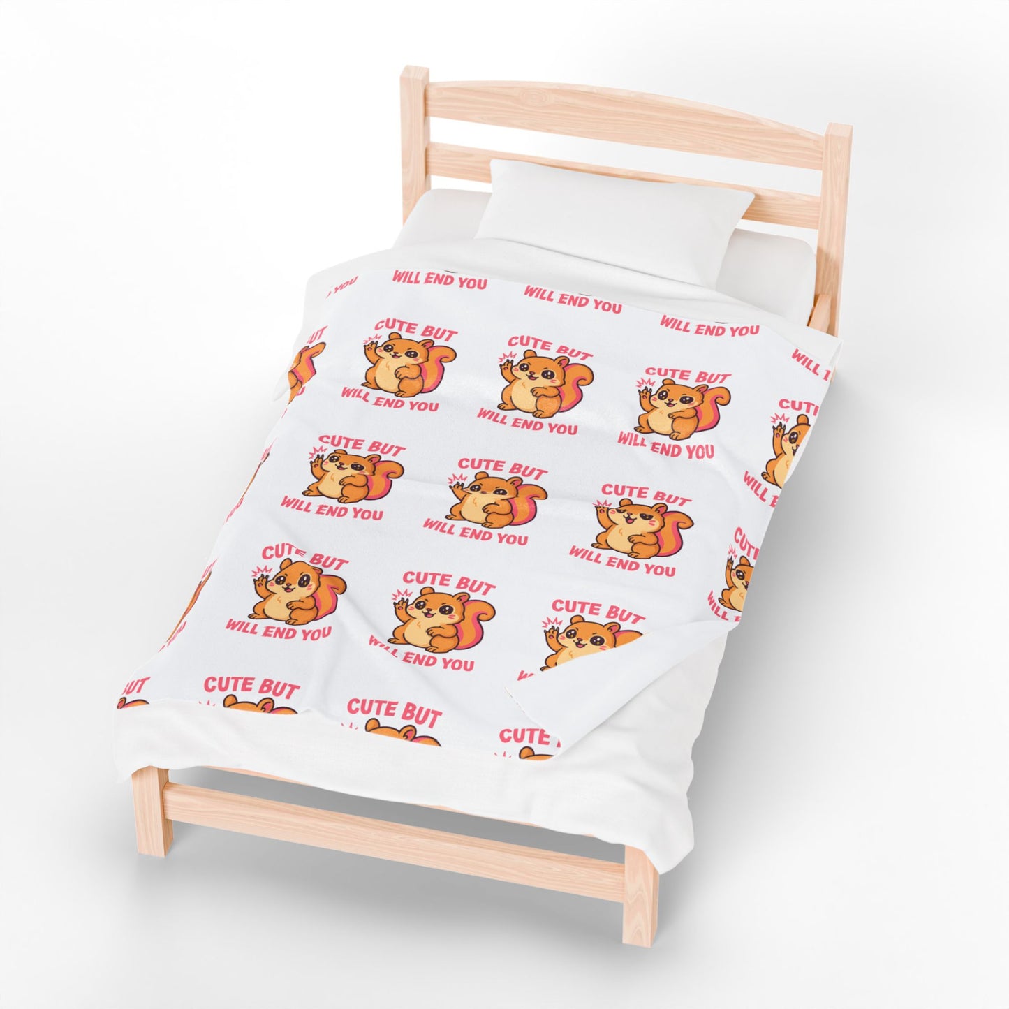Velveteen Plush Blanket - Funny Deadly Squirrel Design