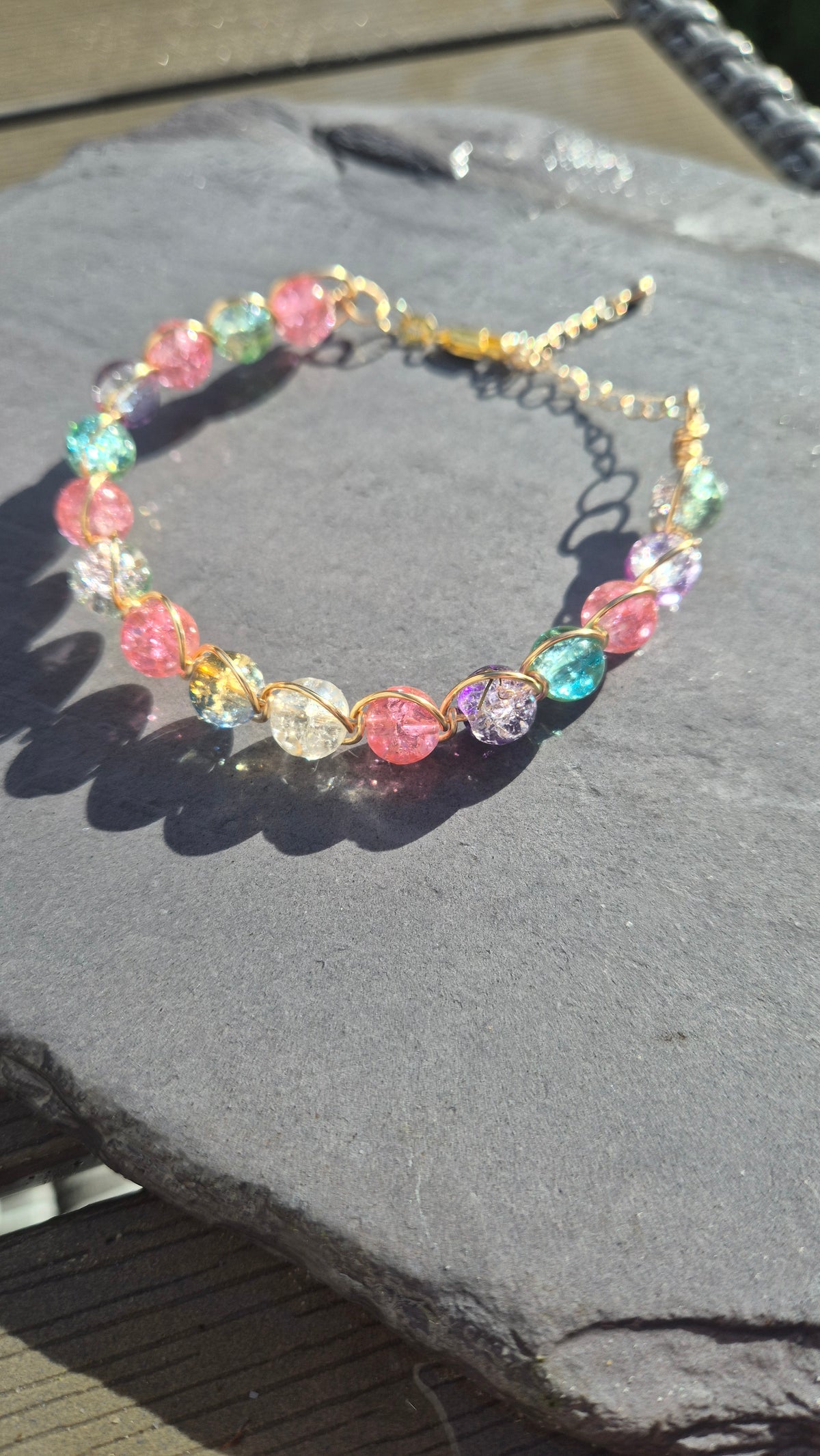 Rainbow Crackle Bracelet