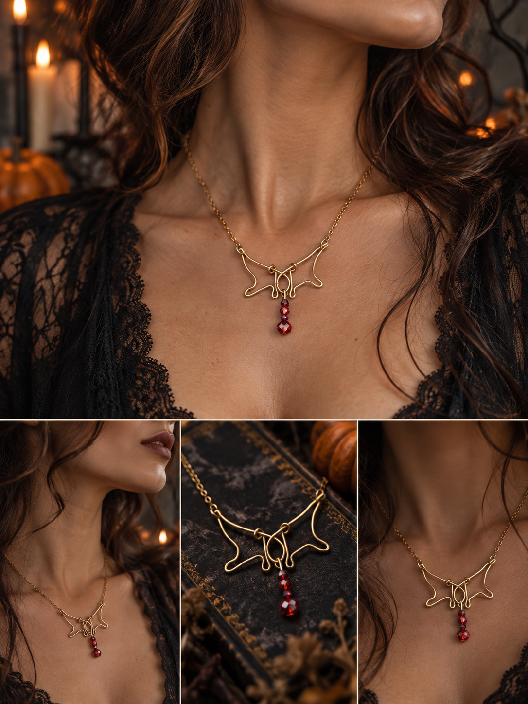Blood Moon Bat Necklace