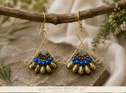 Sapphire Plume Earrings