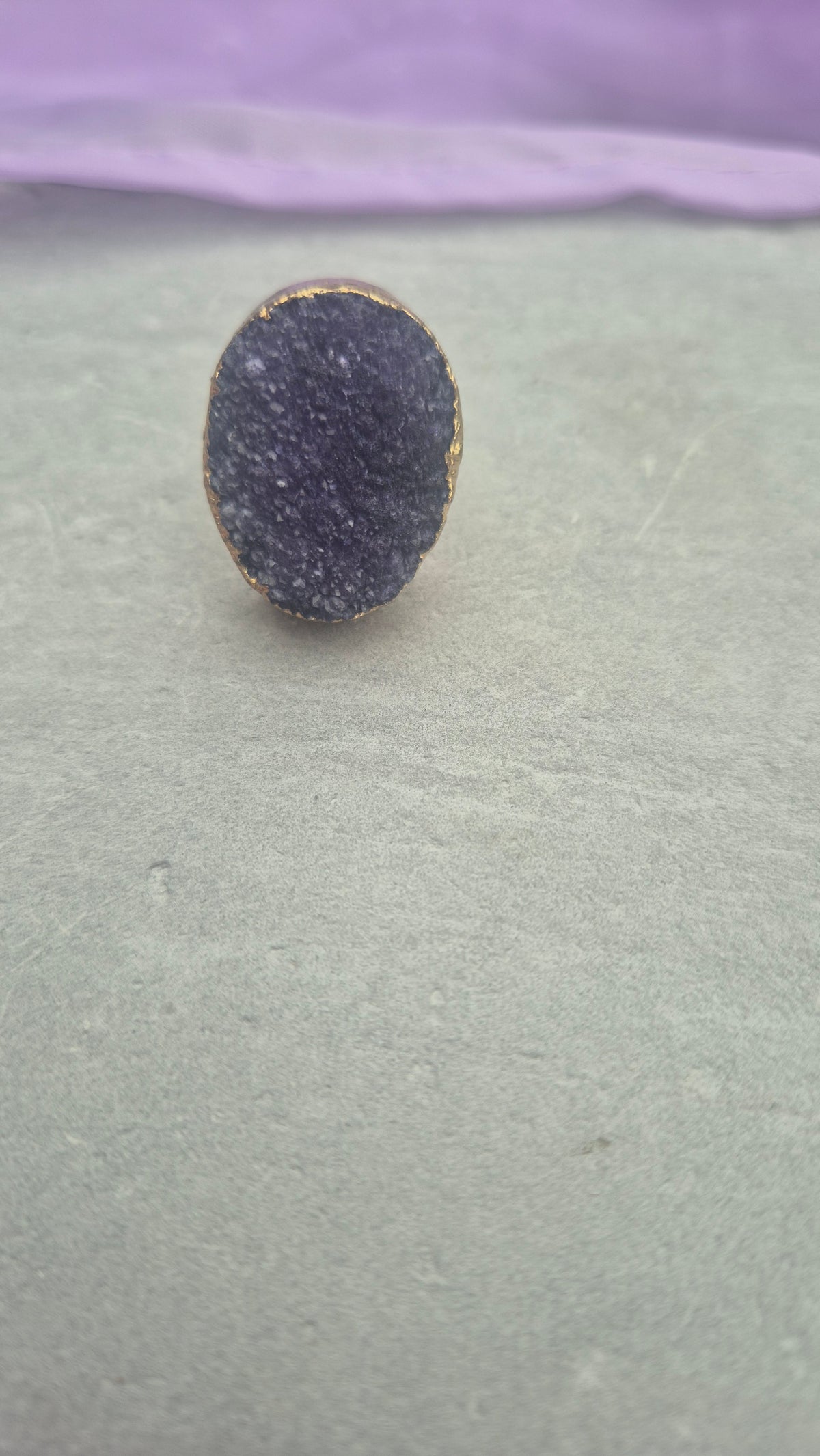 Purple Druzy Ring