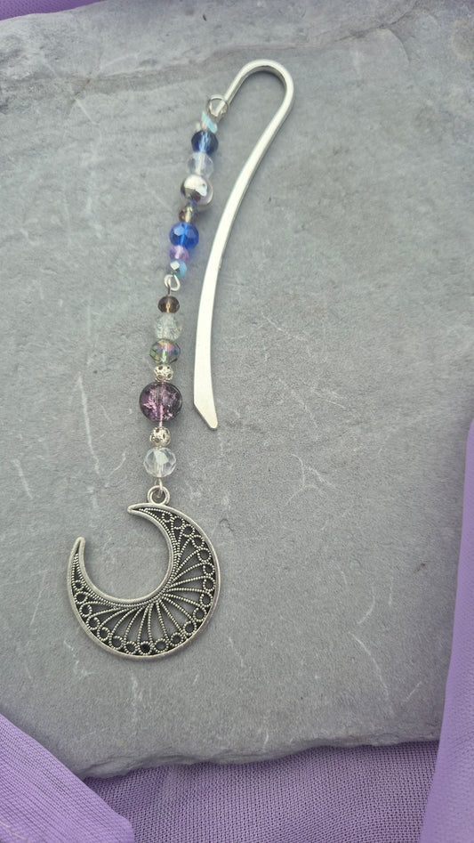 Celestial Moon Beaded Bookmark