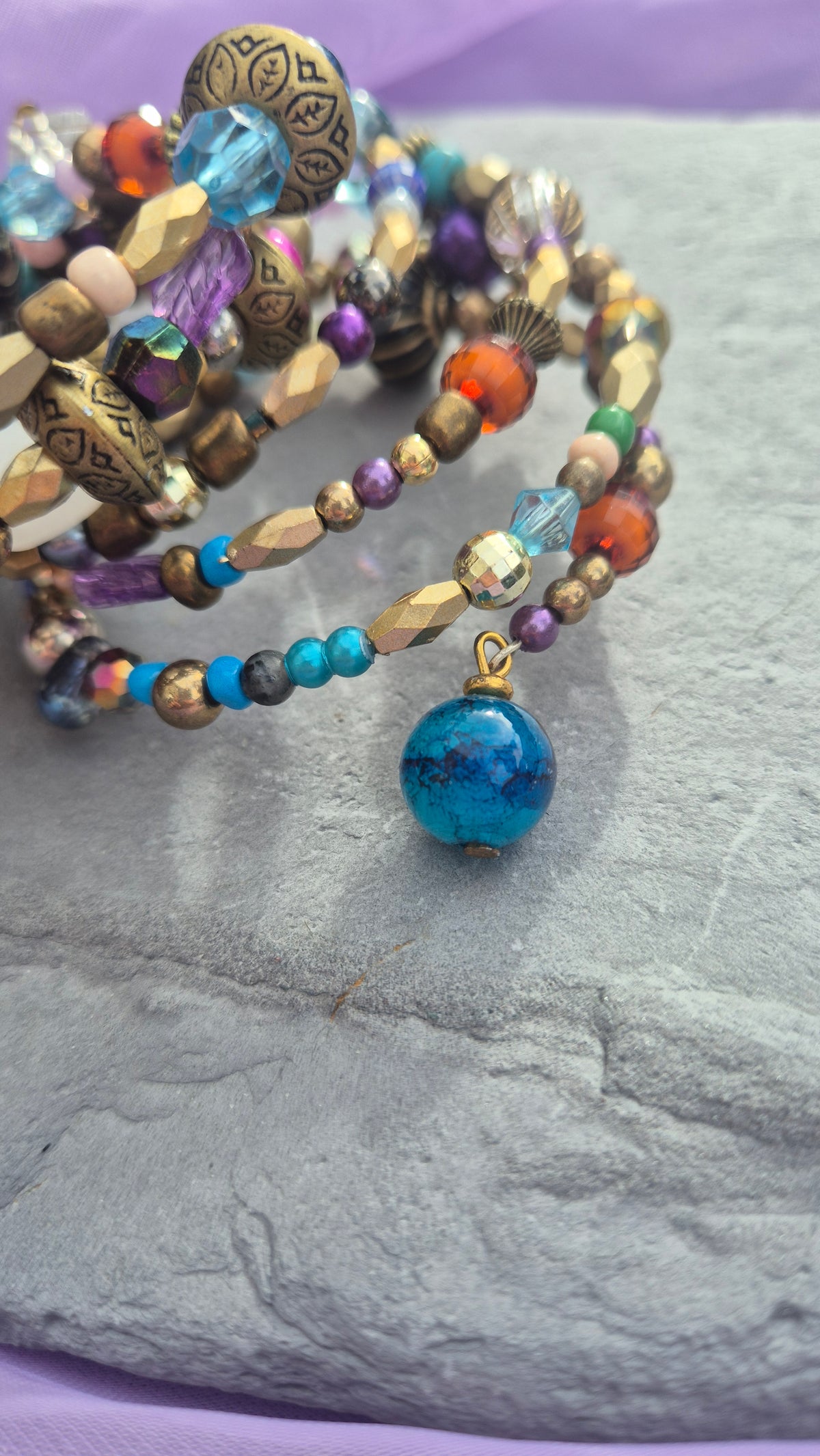 Bohemian Jewel Memory Wire Bracelet