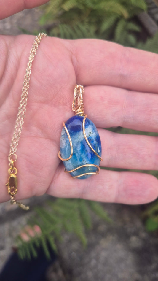 Rare Afghanite Pendant | Gold Filled Chain