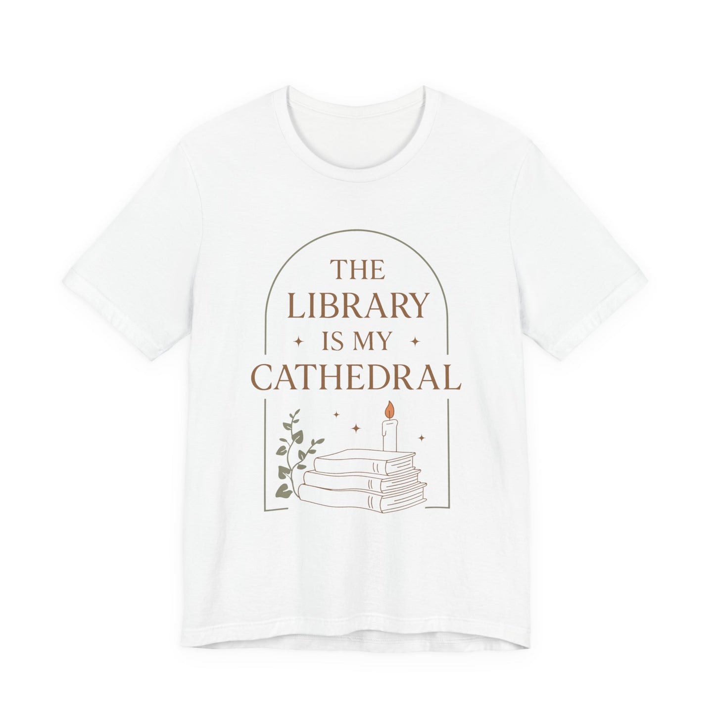 The Library Is My Cathedral T-Shirt | Dark Academia Aesthetic Tee | Book Lover Gift | Cozy Vintage Style