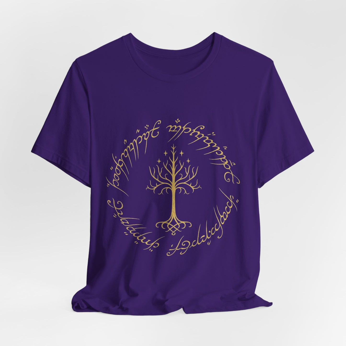 Gondor Tree Tee, Elvish Shirt, Fantasy Short Sleeve Top, Middle Earth Inspired Tee, Tolkien Fan Gift, Unisex Graphic T-Shirt