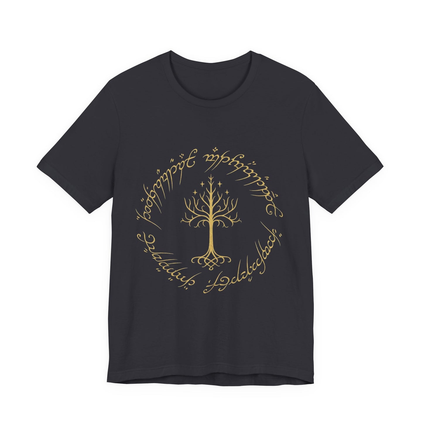 Gondor Tree Tee, Elvish Shirt, Fantasy Short Sleeve Top, Middle Earth Inspired Tee, Tolkien Fan Gift, Unisex Graphic T-Shirt