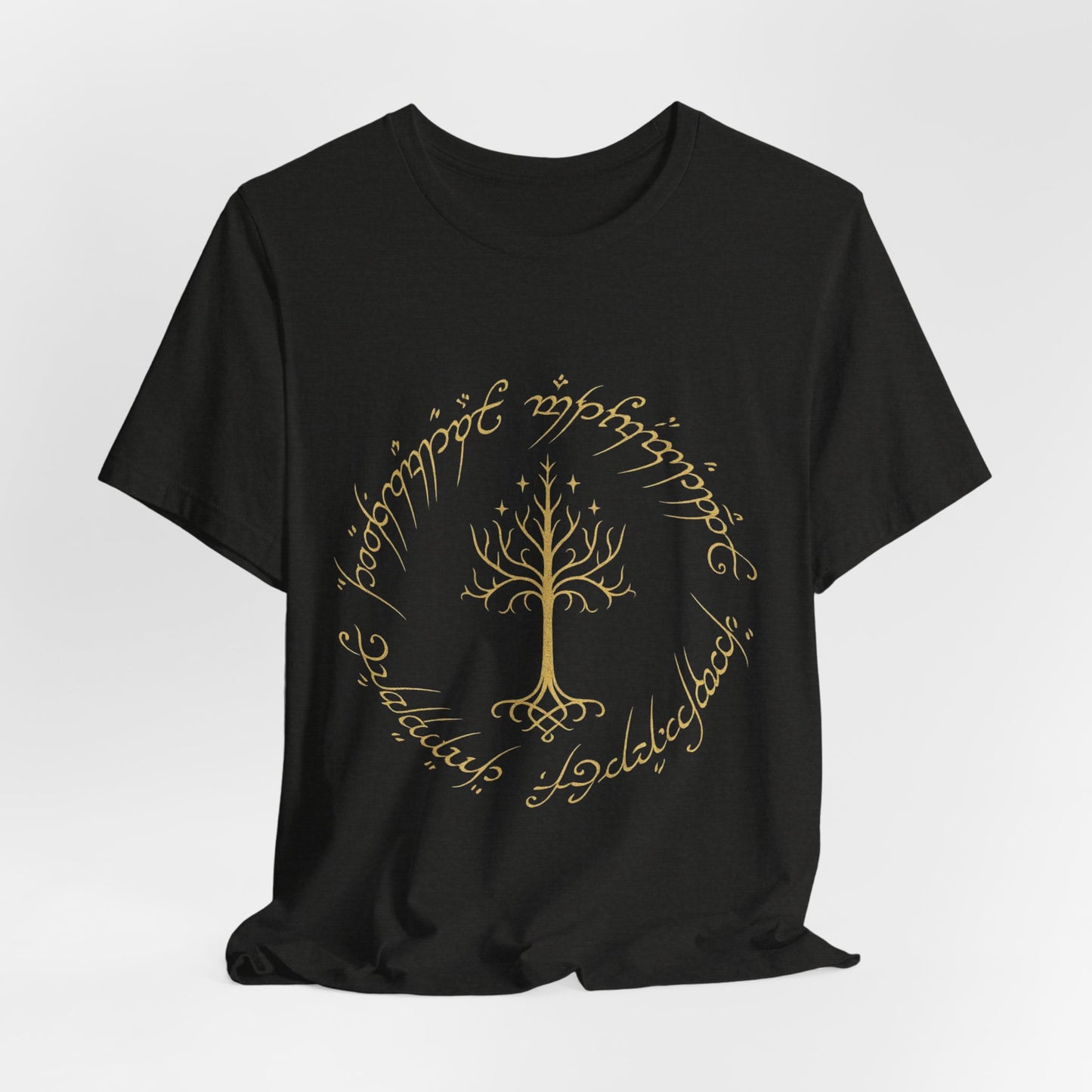 Gondor Tree Tee, Elvish Shirt, Fantasy Short Sleeve Top, Middle Earth Inspired Tee, Tolkien Fan Gift, Unisex Graphic T-Shirt