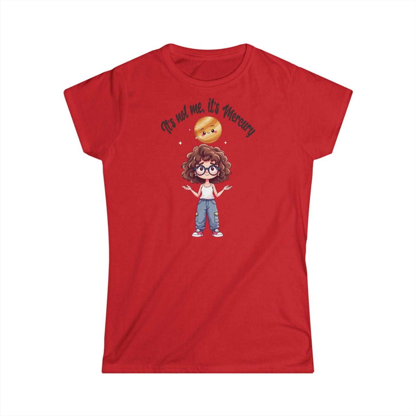 Cute Chibi Shirt for Astrology Fans, Mercury Retrograde, Kawaii Tee, Soft Pastel, Vibe Checker, Cosmic Charm, Playful Tee
