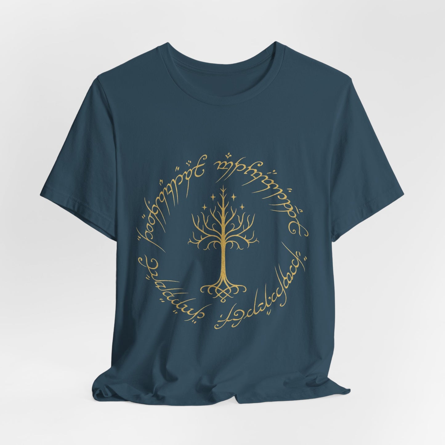 Gondor Tree Tee, Elvish Shirt, Fantasy Short Sleeve Top, Middle Earth Inspired Tee, Tolkien Fan Gift, Unisex Graphic T-Shirt