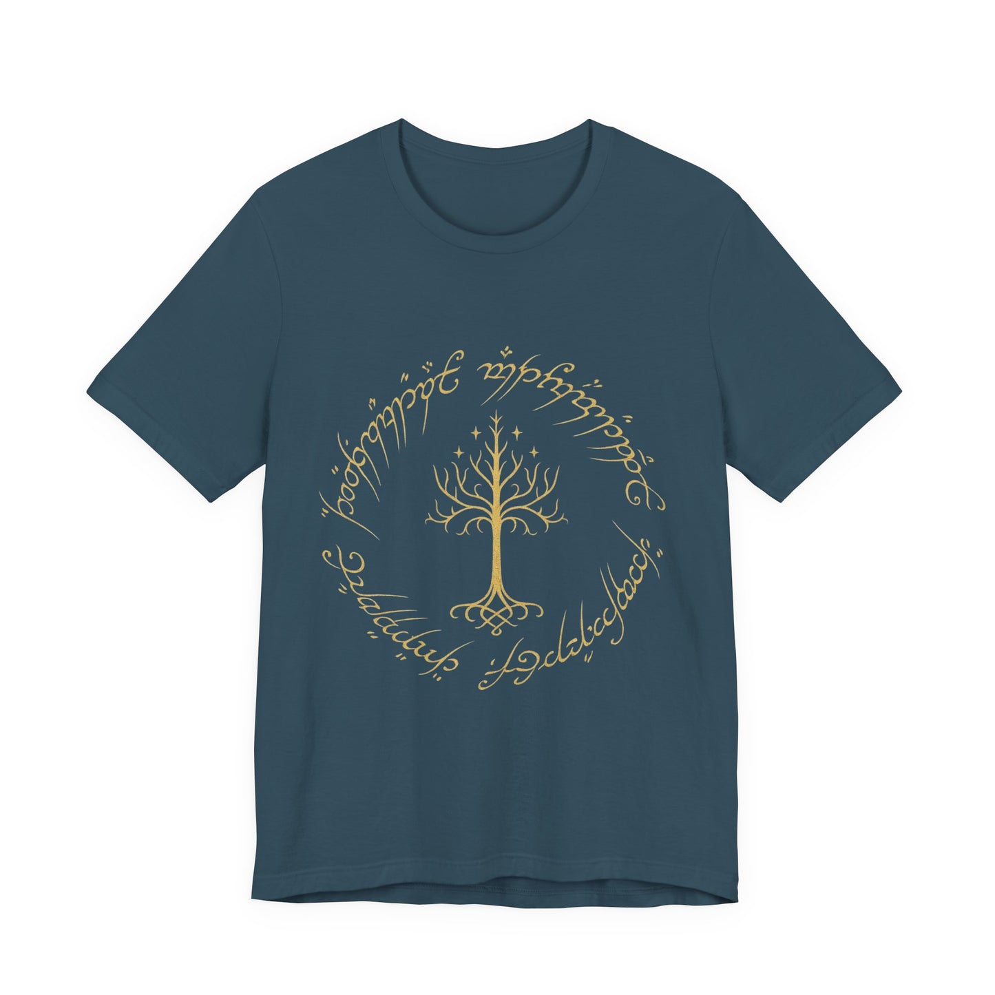Gondor Tree Tee, Elvish Shirt, Fantasy Short Sleeve Top, Middle Earth Inspired Tee, Tolkien Fan Gift, Unisex Graphic T-Shirt