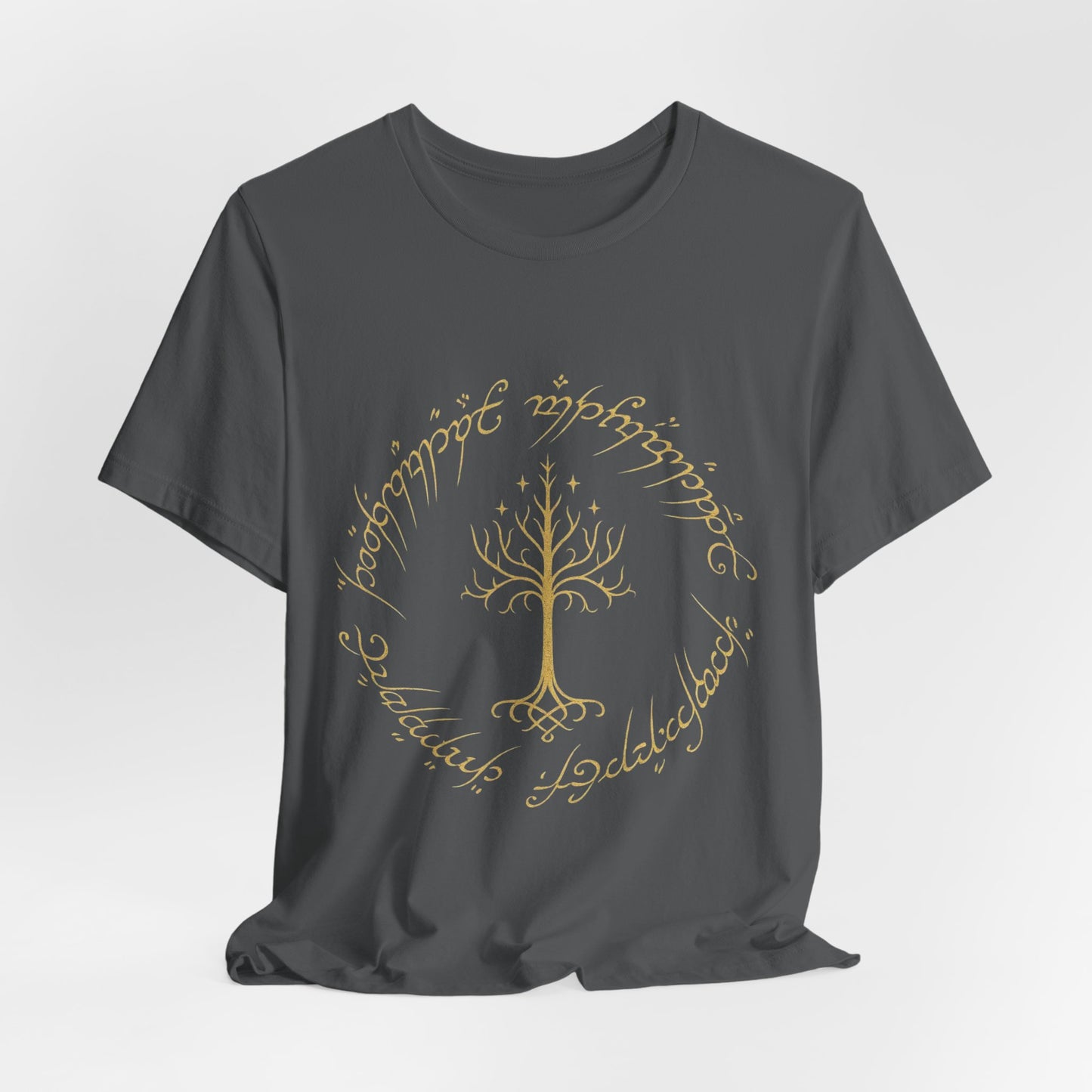 Gondor Tree Tee, Elvish Shirt, Fantasy Short Sleeve Top, Middle Earth Inspired Tee, Tolkien Fan Gift, Unisex Graphic T-Shirt