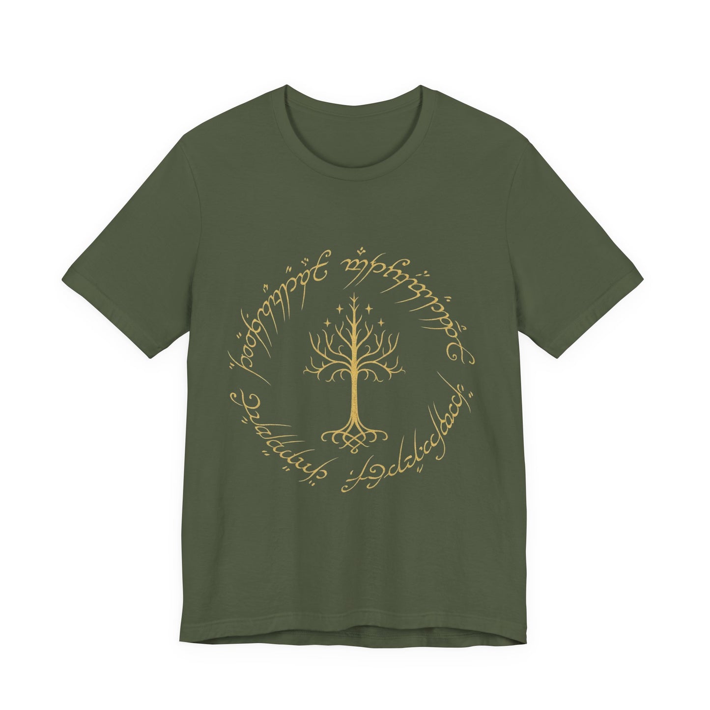 Gondor Tree Tee, Elvish Shirt, Fantasy Short Sleeve Top, Middle Earth Inspired Tee, Tolkien Fan Gift, Unisex Graphic T-Shirt