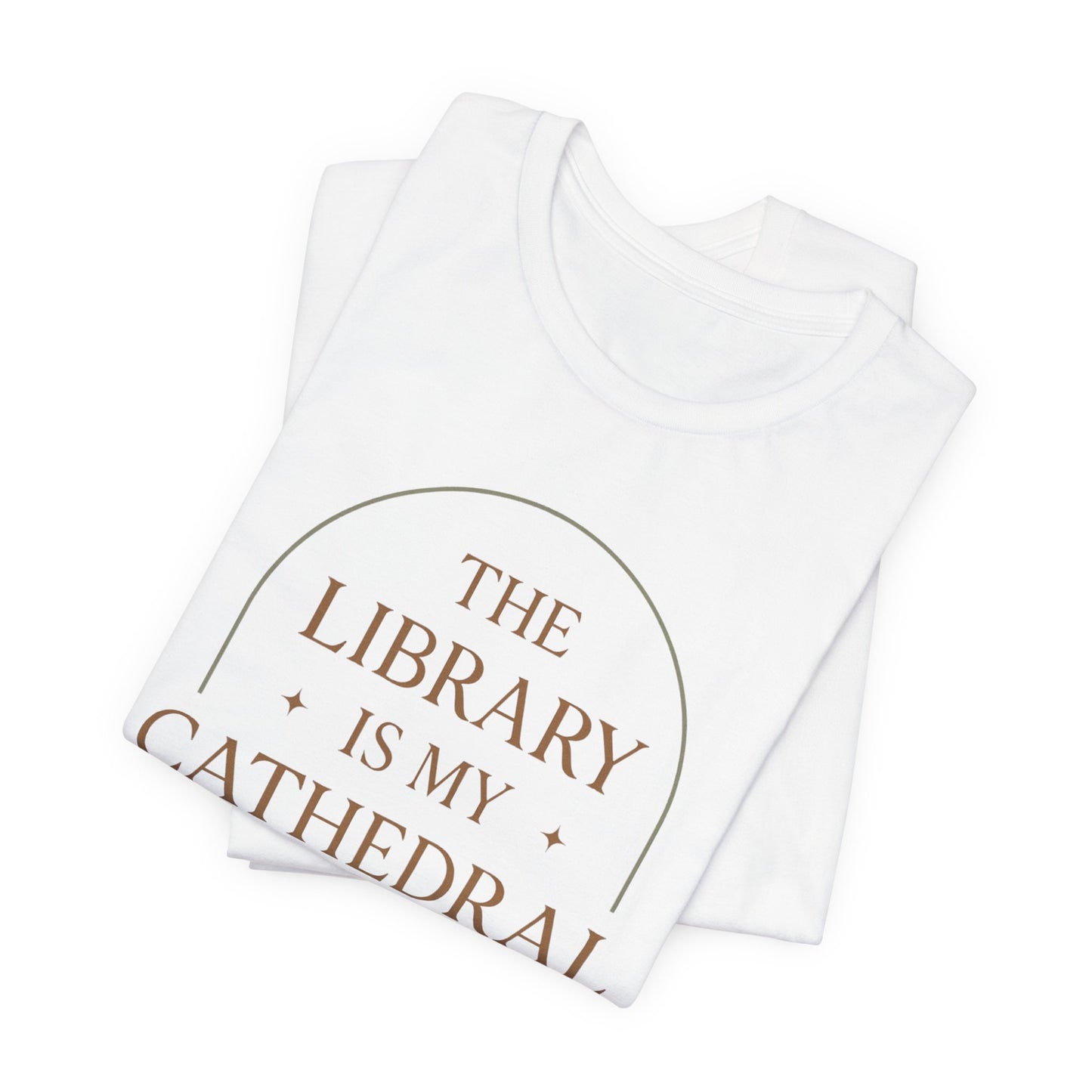 The Library Is My Cathedral T-Shirt | Dark Academia Aesthetic Tee | Book Lover Gift | Cozy Vintage Style