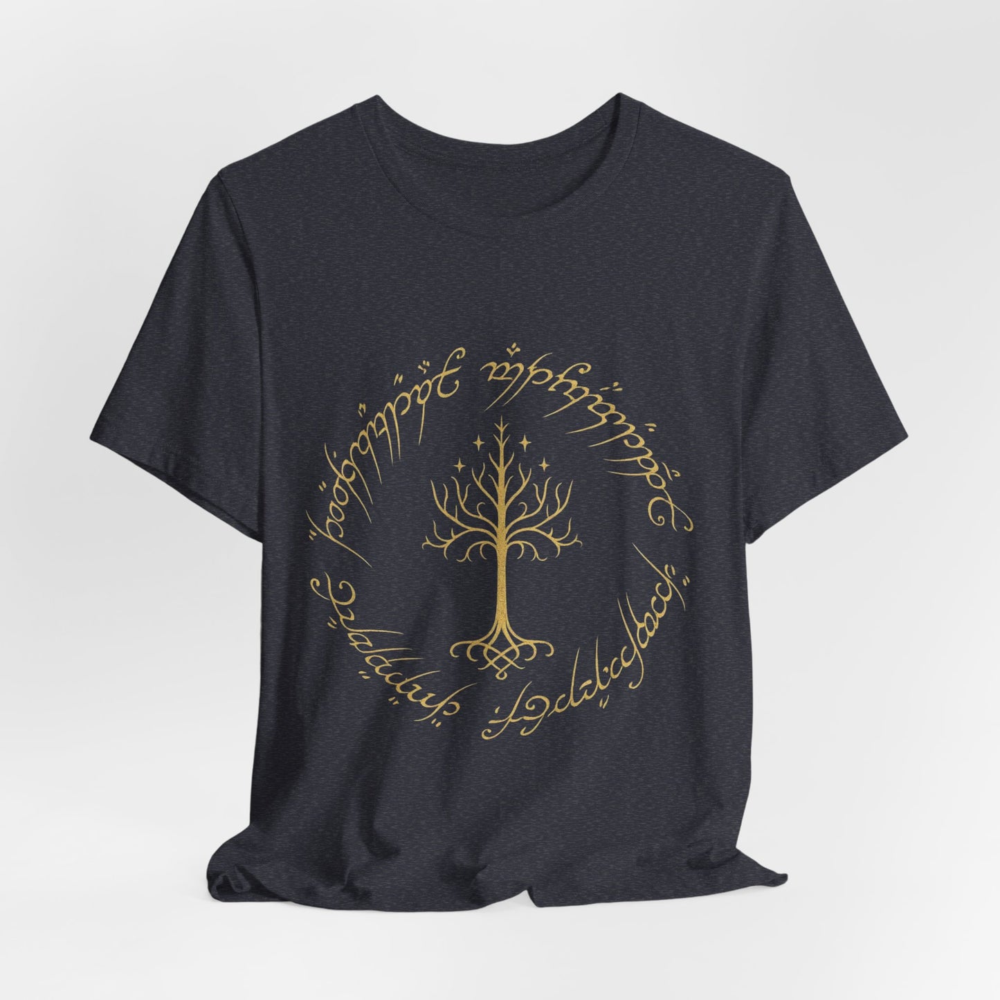 Gondor Tree Tee, Elvish Shirt, Fantasy Short Sleeve Top, Middle Earth Inspired Tee, Tolkien Fan Gift, Unisex Graphic T-Shirt