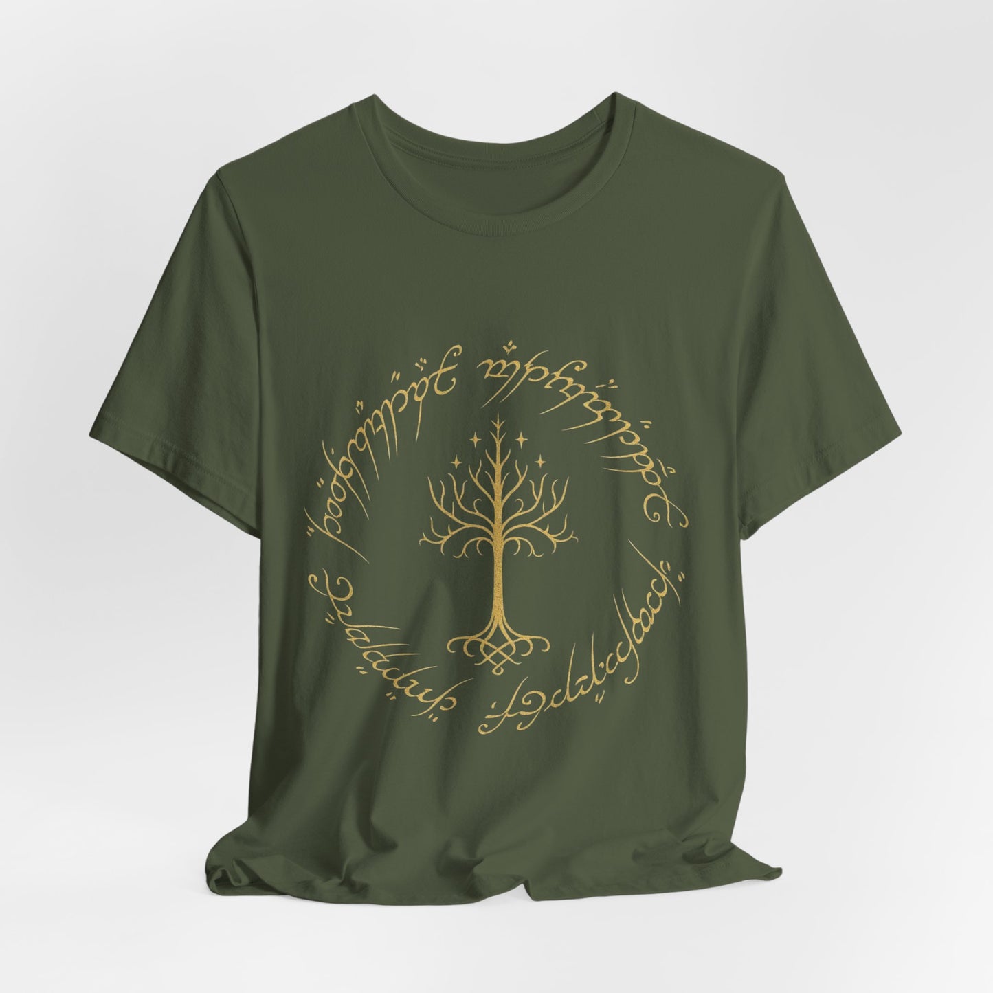 Gondor Tree Tee, Elvish Shirt, Fantasy Short Sleeve Top, Middle Earth Inspired Tee, Tolkien Fan Gift, Unisex Graphic T-Shirt