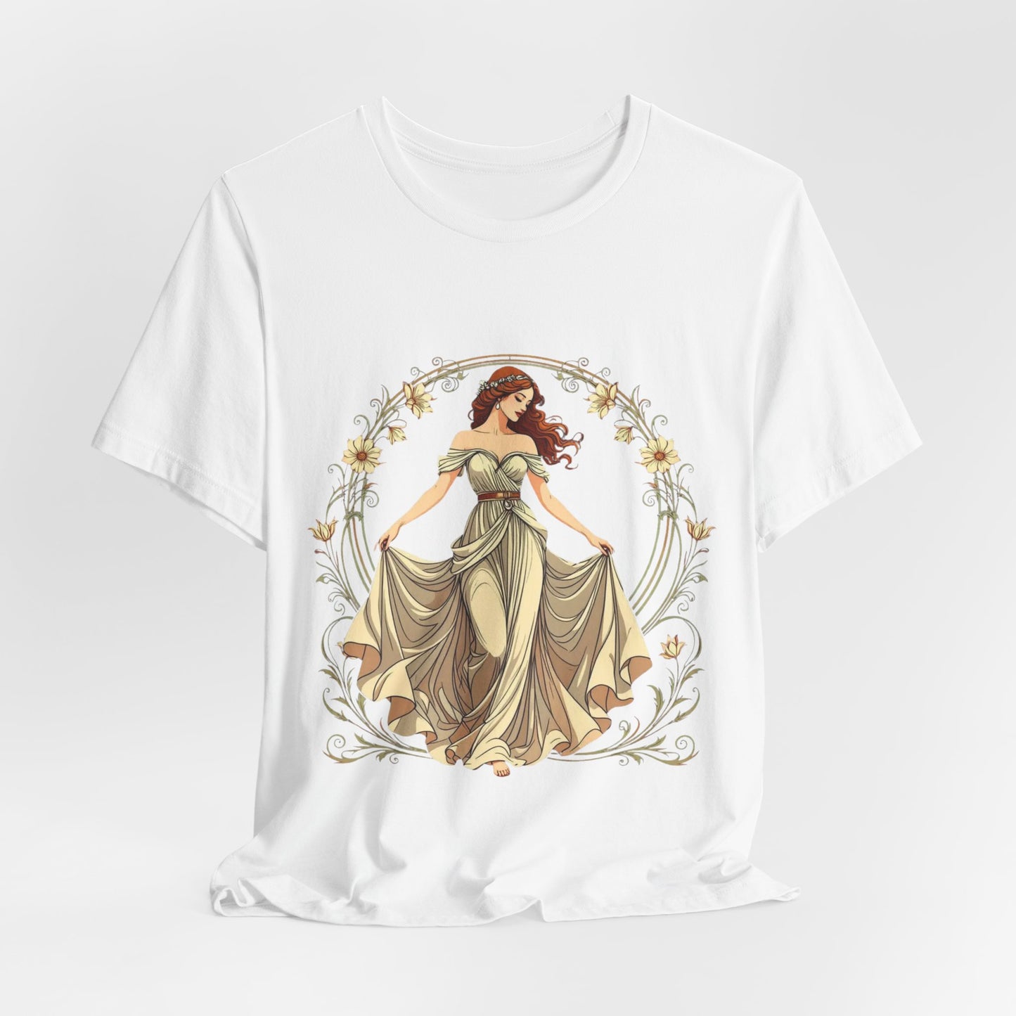 Vintage Floral Goddess Unisex Tee, Casual Style Shirt, Nature Lover Gift, Art Inspired T-Shirt, Unique Graphic Top