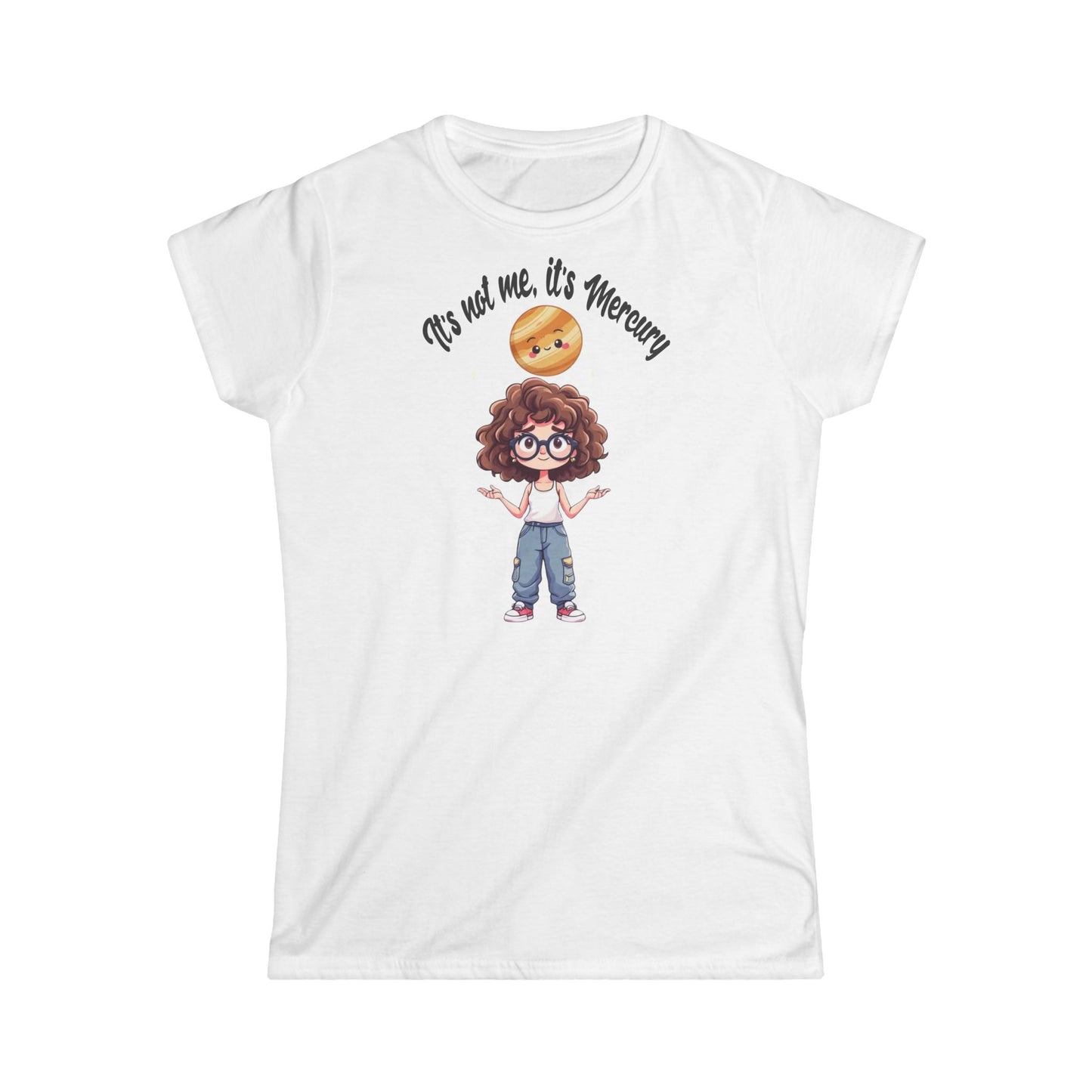 Cute Chibi Shirt for Astrology Fans, Mercury Retrograde, Kawaii Tee, Soft Pastel, Vibe Checker, Cosmic Charm, Playful Tee