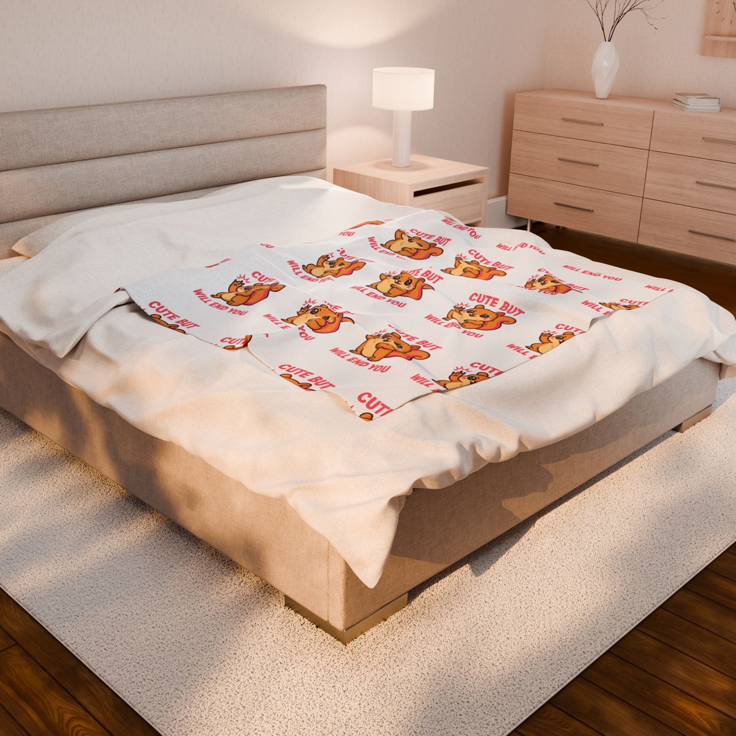Velveteen Plush Blanket - Funny Deadly Squirrel Design