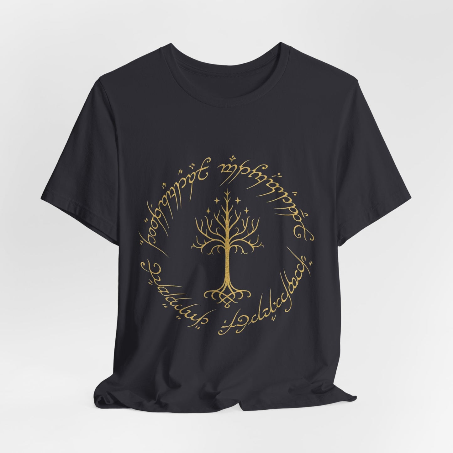 Gondor Tree Tee, Elvish Shirt, Fantasy Short Sleeve Top, Middle Earth Inspired Tee, Tolkien Fan Gift, Unisex Graphic T-Shirt