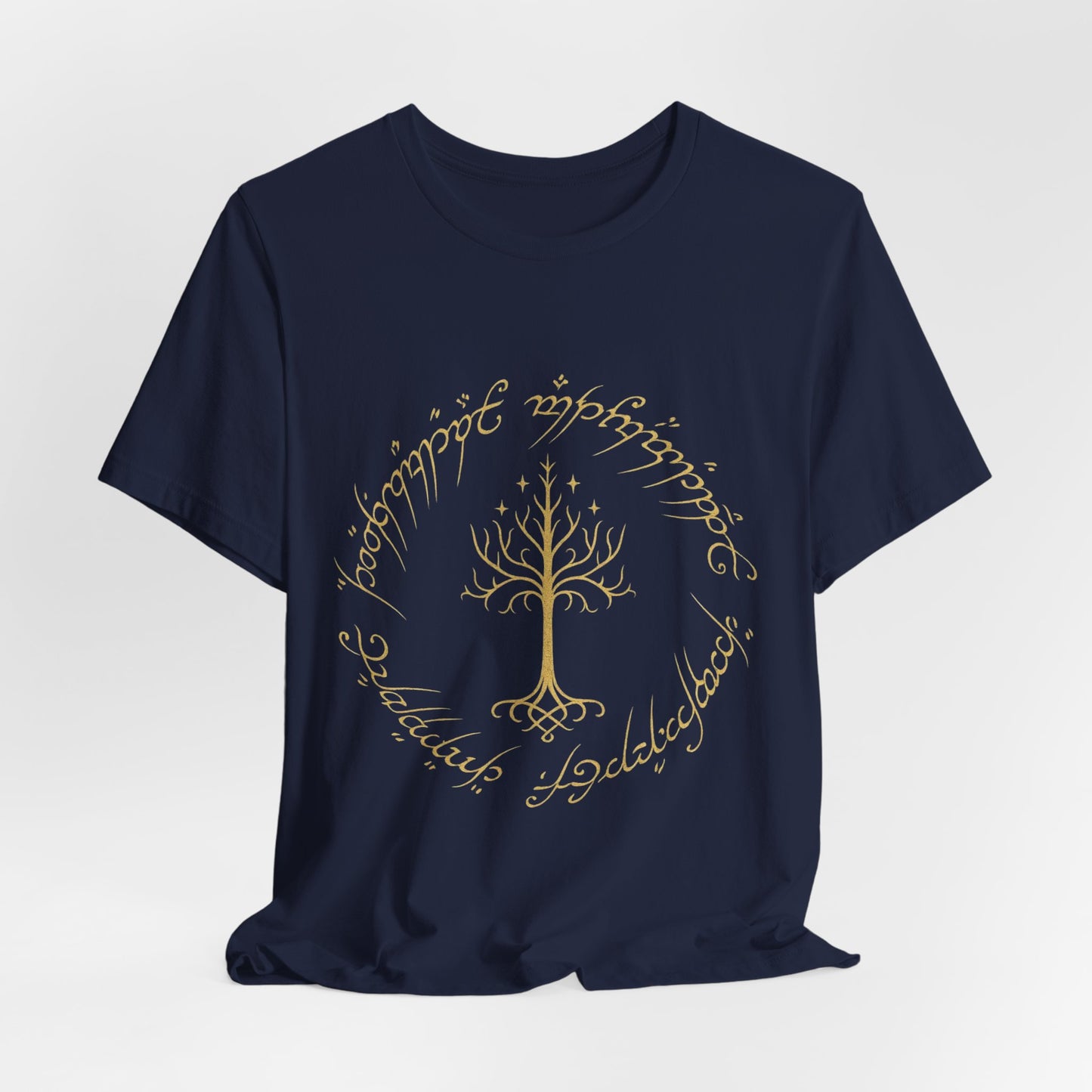 Gondor Tree Tee, Elvish Shirt, Fantasy Short Sleeve Top, Middle Earth Inspired Tee, Tolkien Fan Gift, Unisex Graphic T-Shirt