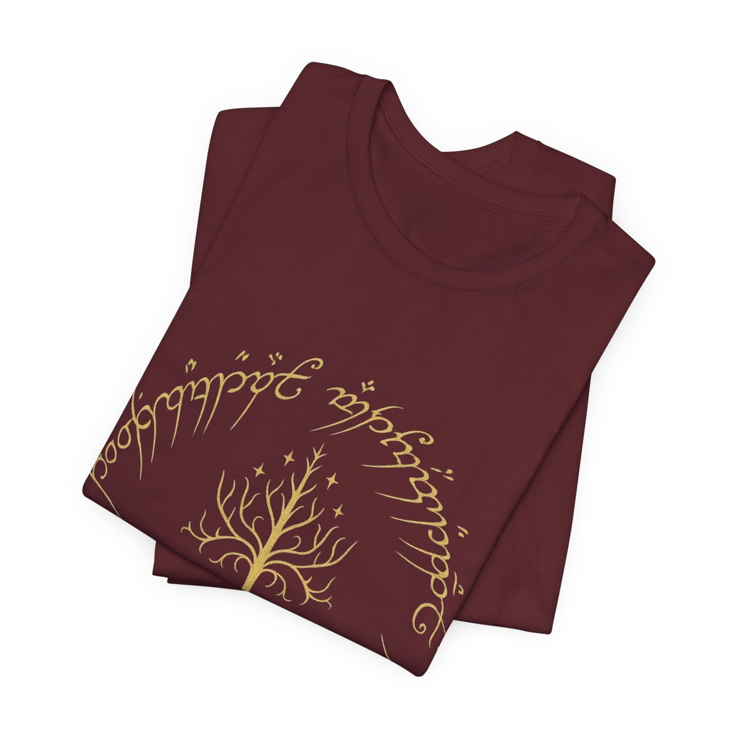 Gondor Tree Tee, Elvish Shirt, Fantasy Short Sleeve Top, Middle Earth Inspired Tee, Tolkien Fan Gift, Unisex Graphic T-Shirt