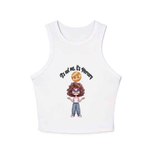Astro Girl Vibes Tee, Mercury Retrograde Shirt, Kawaii Style Graphic Tee, Women's Racer Tank Top, Cosmic Charm Top, Astrology Fan Shirt
