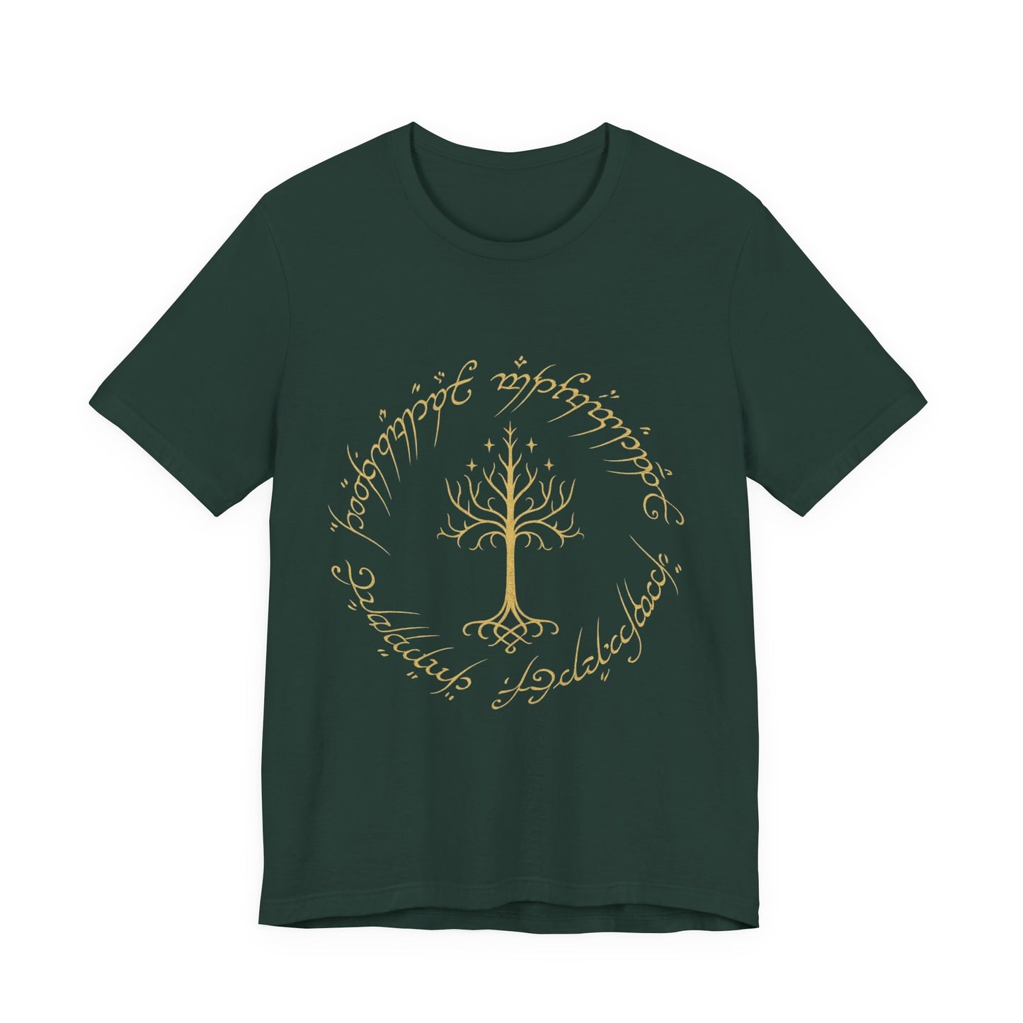 Gondor Tree Tee, Elvish Shirt, Fantasy Short Sleeve Top, Middle Earth Inspired Tee, Tolkien Fan Gift, Unisex Graphic T-Shirt