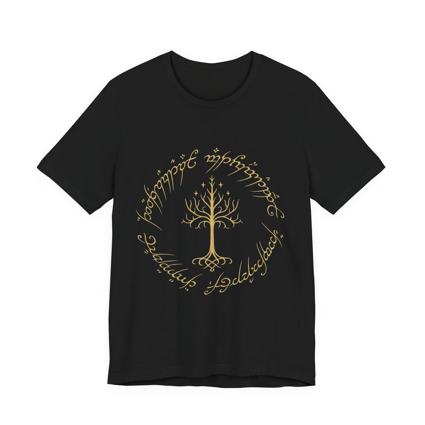 Gondor Tree Tee, Elvish Shirt, Fantasy Short Sleeve Top, Middle Earth Inspired Tee, Tolkien Fan Gift, Unisex Graphic T-Shirt