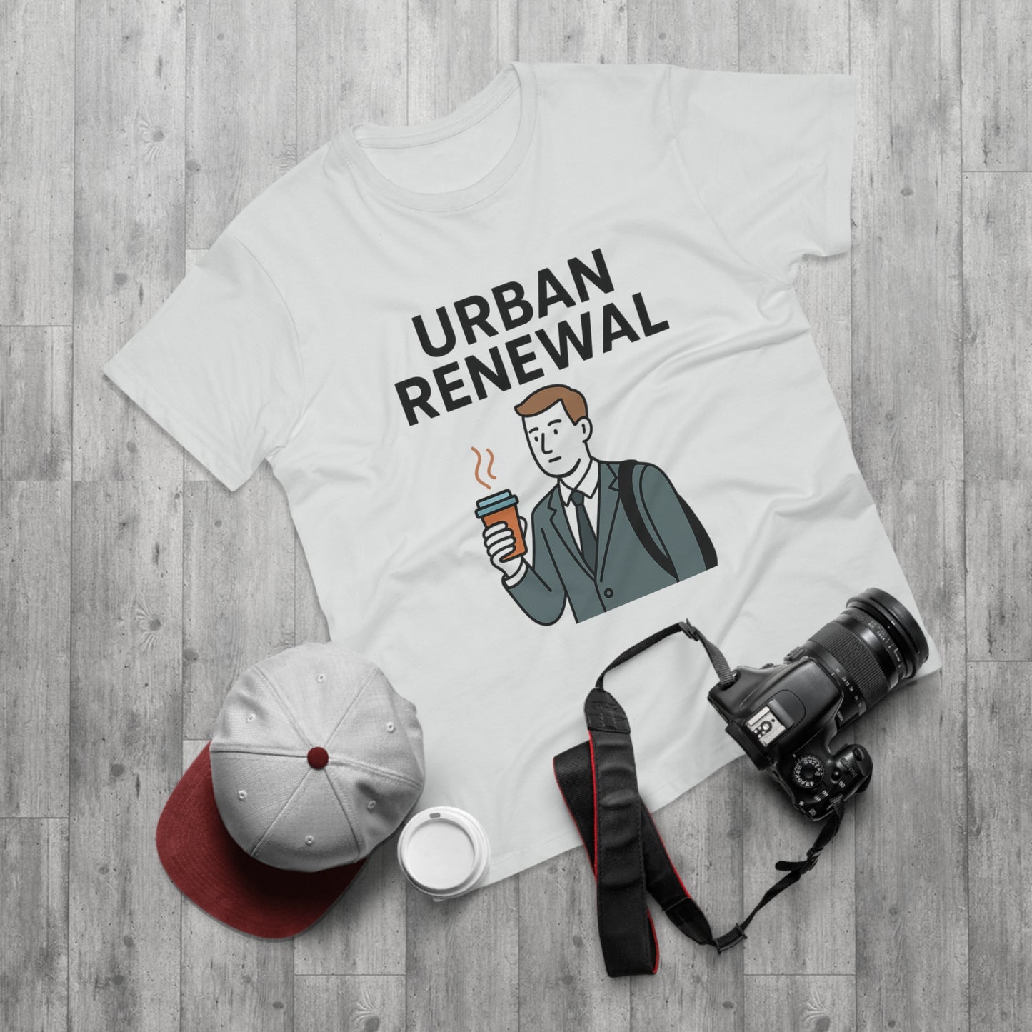 Funny Pun T-Shirt - Urban Renewal - Caffeine Fix, Funny Hipster Vibes, Men's Tee, Coffee Lovers Gift, Graphic Tee
