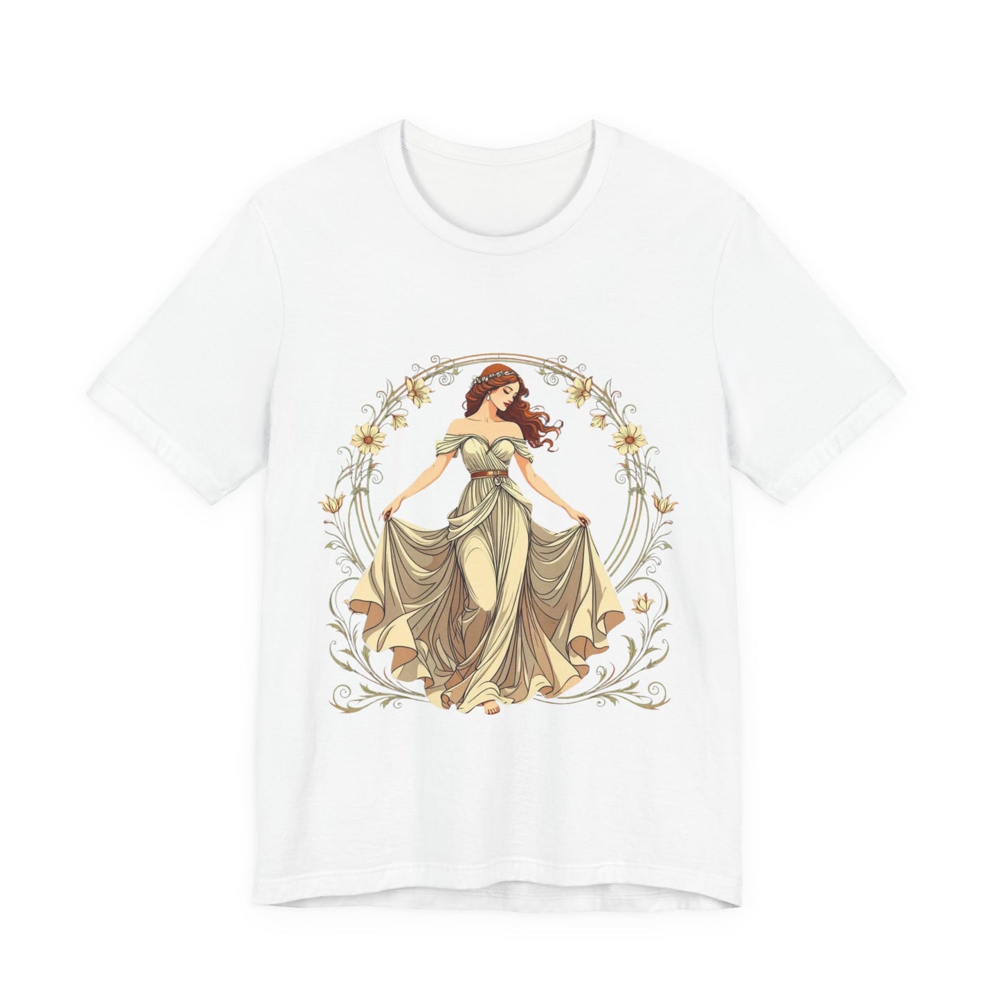 Vintage Floral Goddess Unisex Tee, Casual Style Shirt, Nature Lover Gift, Art Inspired T-Shirt, Unique Graphic Top