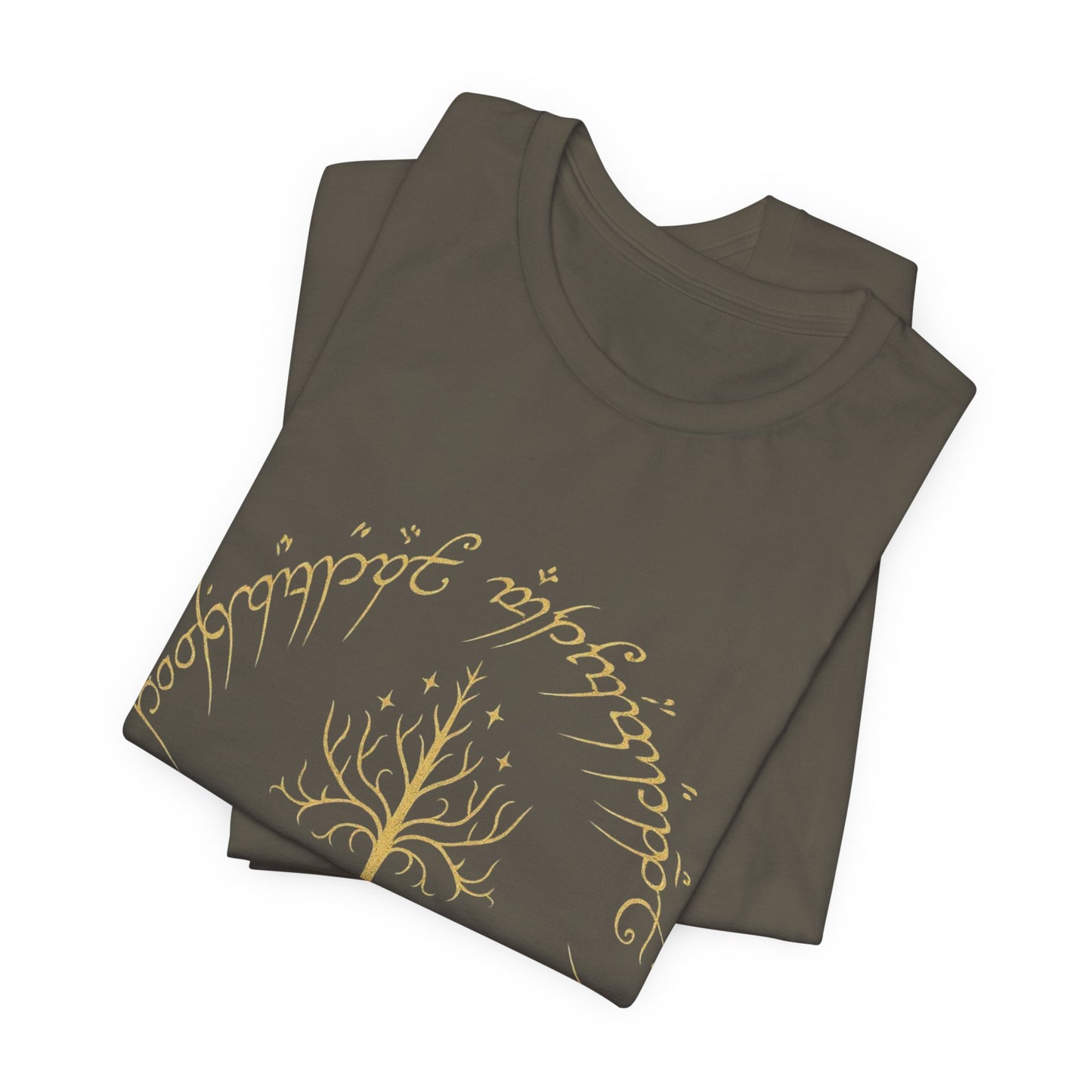 Gondor Tree Tee, Elvish Shirt, Fantasy Short Sleeve Top, Middle Earth Inspired Tee, Tolkien Fan Gift, Unisex Graphic T-Shirt