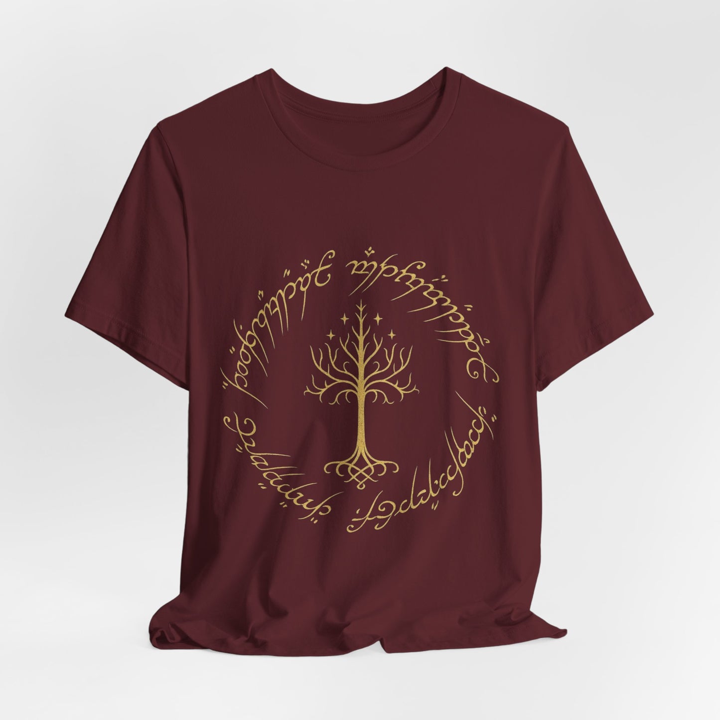 Gondor Tree Tee, Elvish Shirt, Fantasy Short Sleeve Top, Middle Earth Inspired Tee, Tolkien Fan Gift, Unisex Graphic T-Shirt
