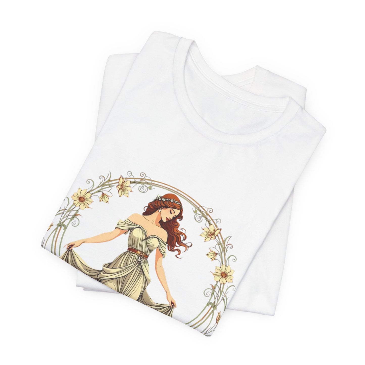 Vintage Floral Goddess Unisex Tee, Casual Style Shirt, Nature Lover Gift, Art Inspired T-Shirt, Unique Graphic Top