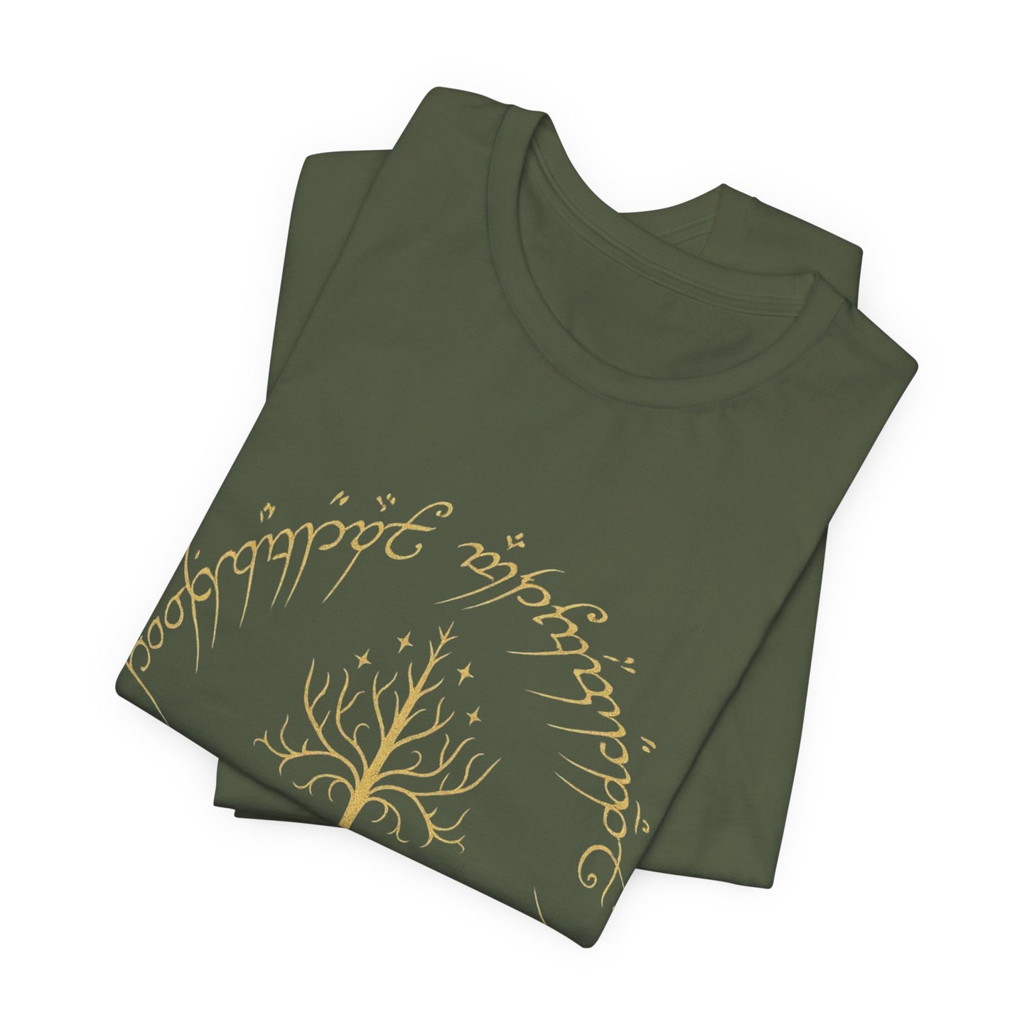 Gondor Tree Tee, Elvish Shirt, Fantasy Short Sleeve Top, Middle Earth Inspired Tee, Tolkien Fan Gift, Unisex Graphic T-Shirt
