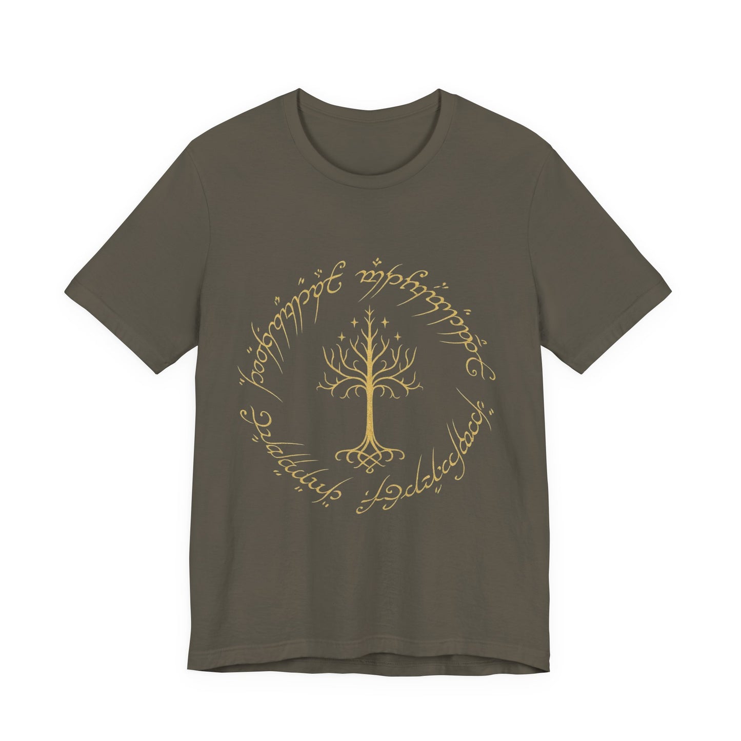 Gondor Tree Tee, Elvish Shirt, Fantasy Short Sleeve Top, Middle Earth Inspired Tee, Tolkien Fan Gift, Unisex Graphic T-Shirt