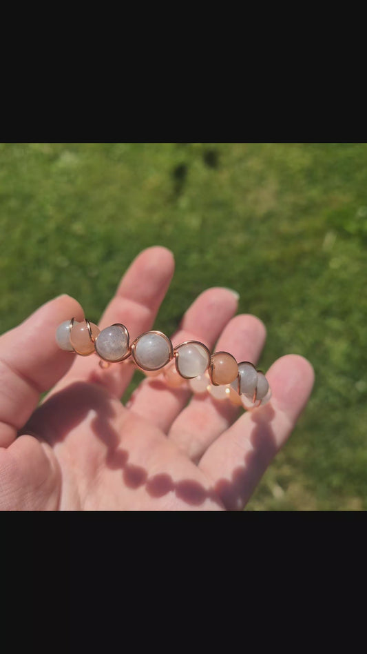Copper and Moonstone Bracelet