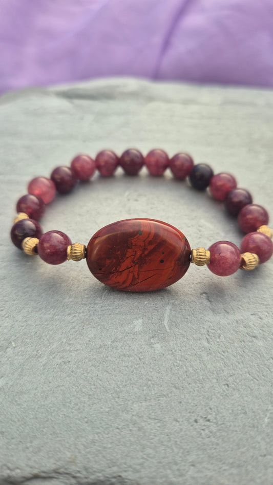 Garnet & Red Jasper Root Chakra Bracelet