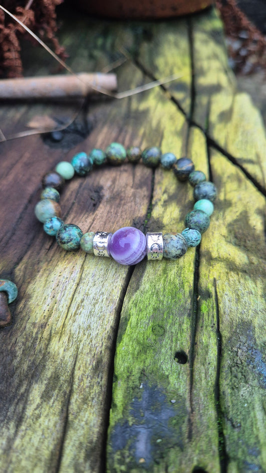 Amethyst and Jasper Bracelet