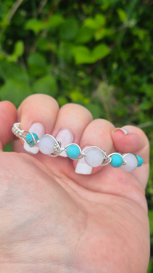 Snow Quartz Weaved Bracelet