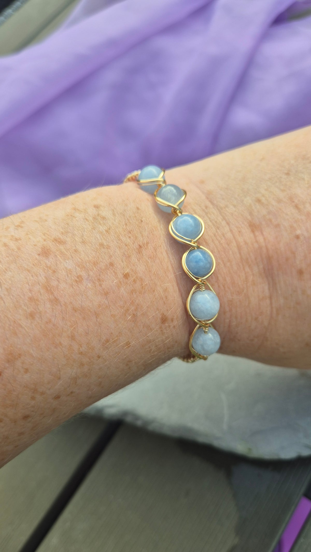 Handwoven Aquamarine Bracelet