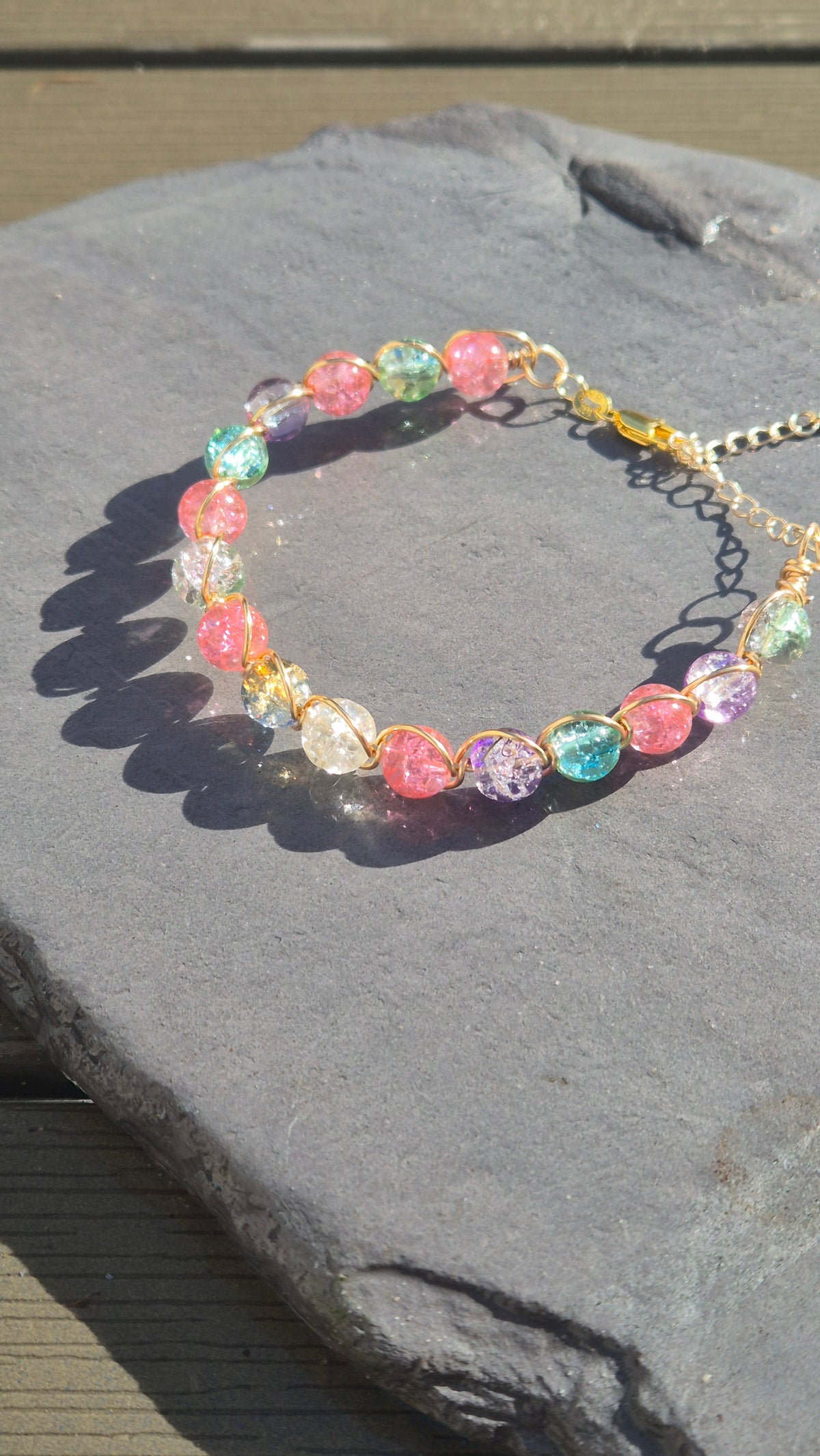 Rainbow Crackle Bracelet