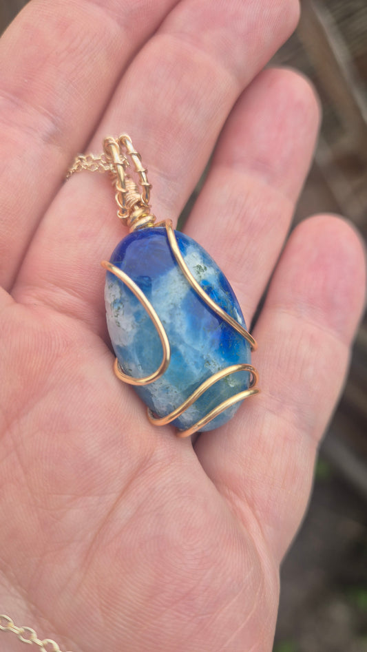 Rare Afghanite Pendant | Gold Filled Chain