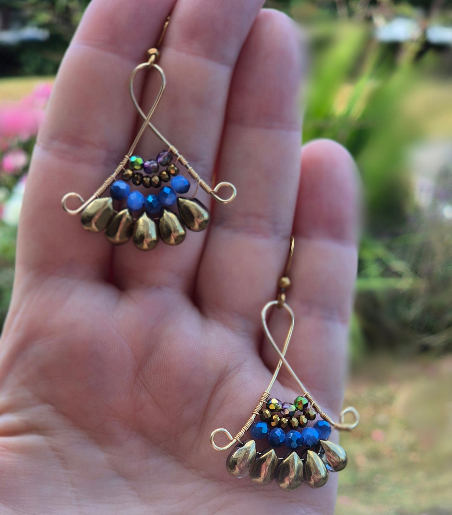 Sapphire Plume Earrings