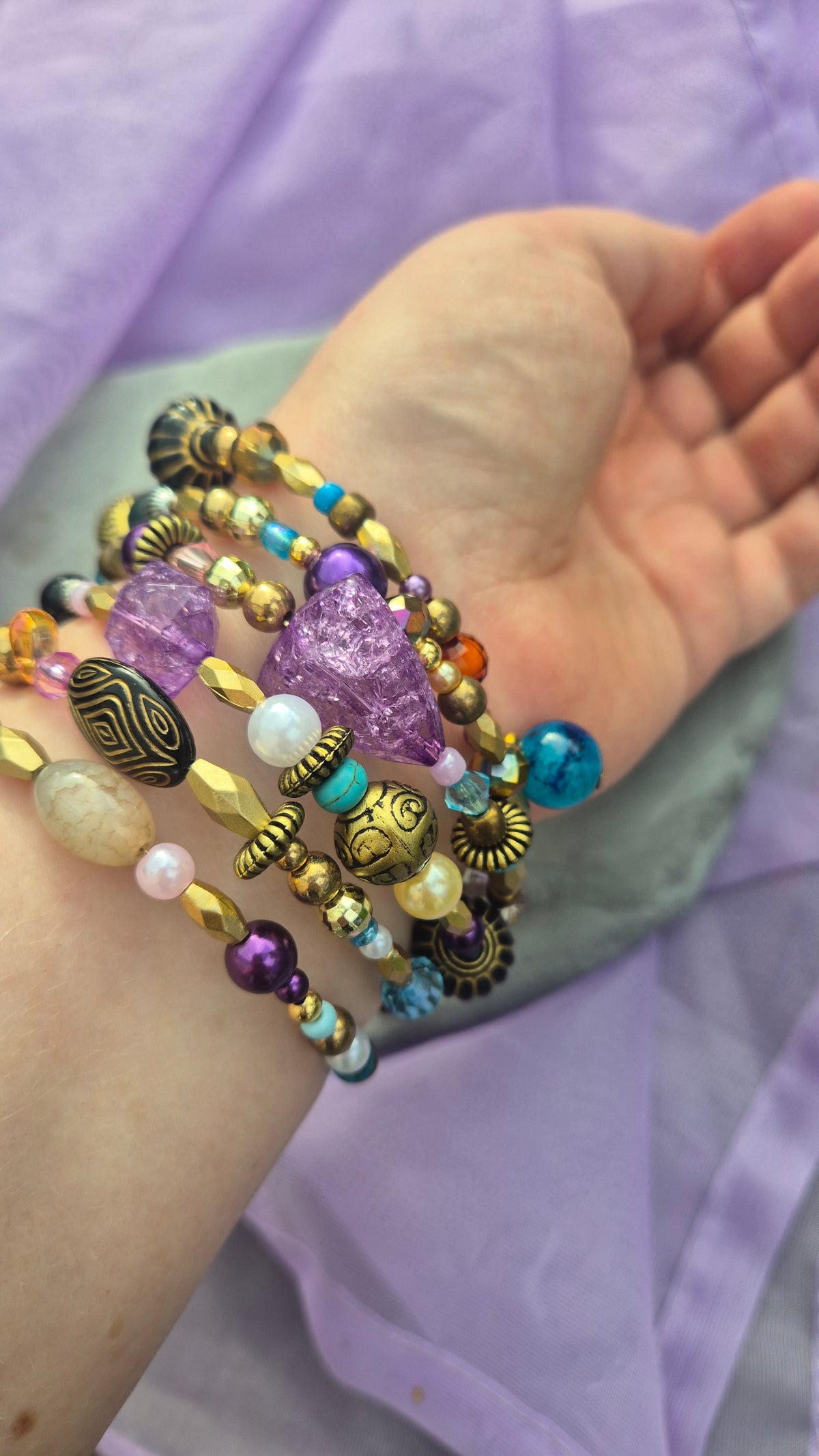 Bohemian Jewel Memory Wire Bracelet