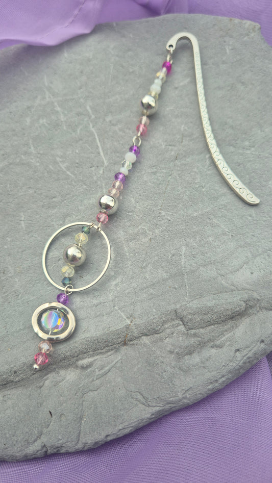 Silver Aurora Beaded Bookmark