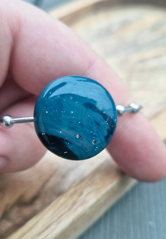 Blue Leland Silver Cuff Bracelet