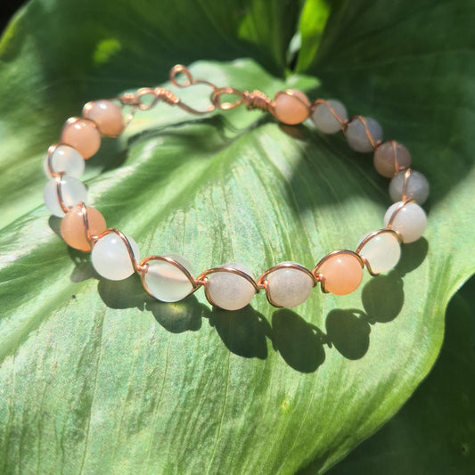 Copper and Moonstone Bracelet