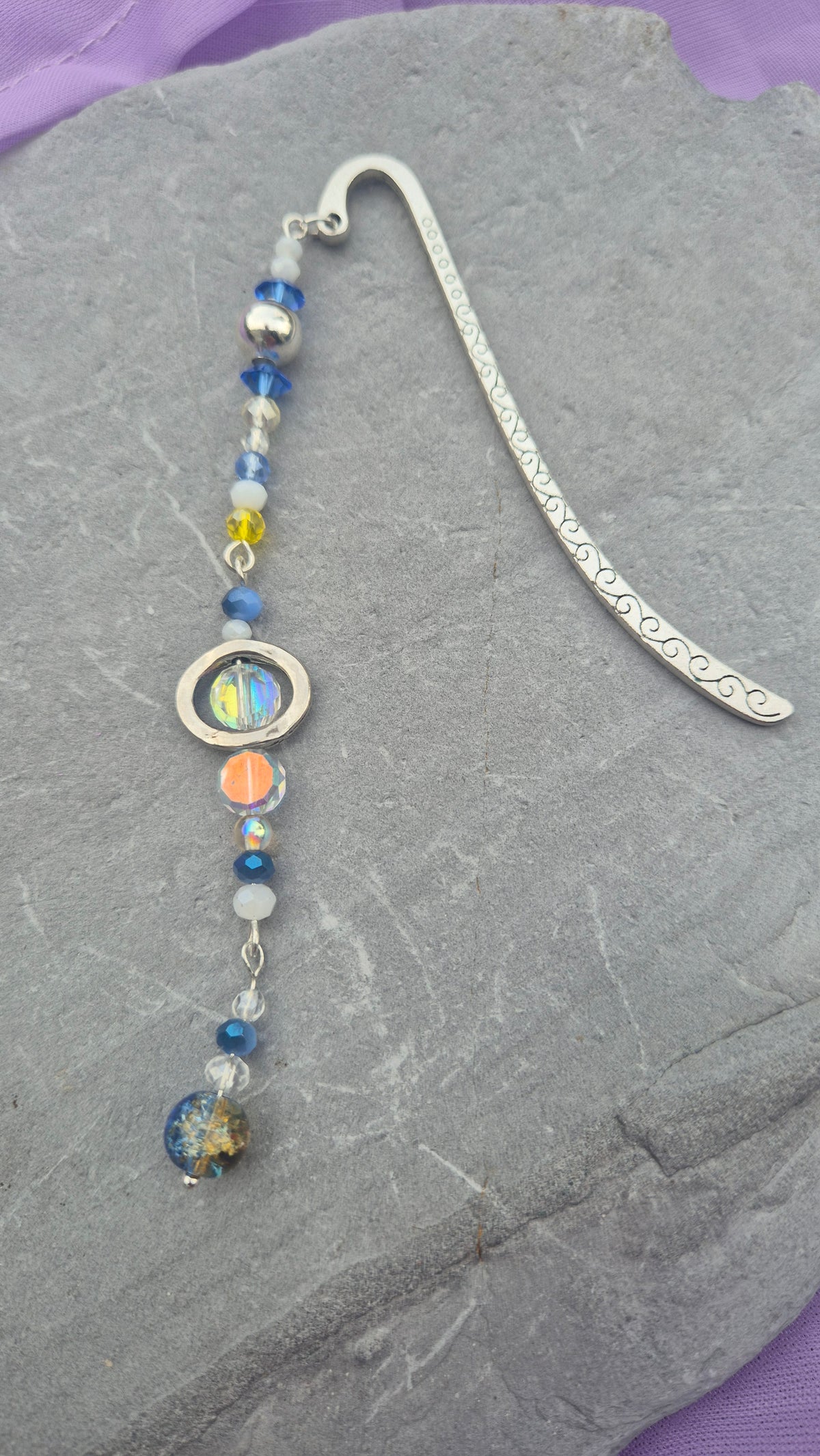 Blue Aurora Beaded Bookmark